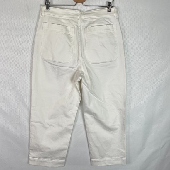 Everlane The Straight Leg High Rise Crop Pant Bone White Plus Size 14 - Picture 3 of 10